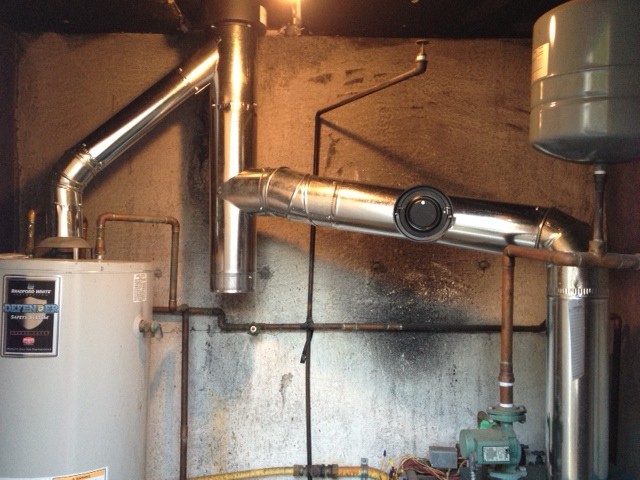 New smoke pipe installed by Best Way Chimney